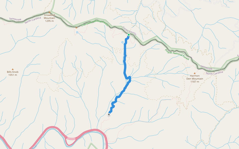 Groundhog Creek Trail walking route map in Clyde