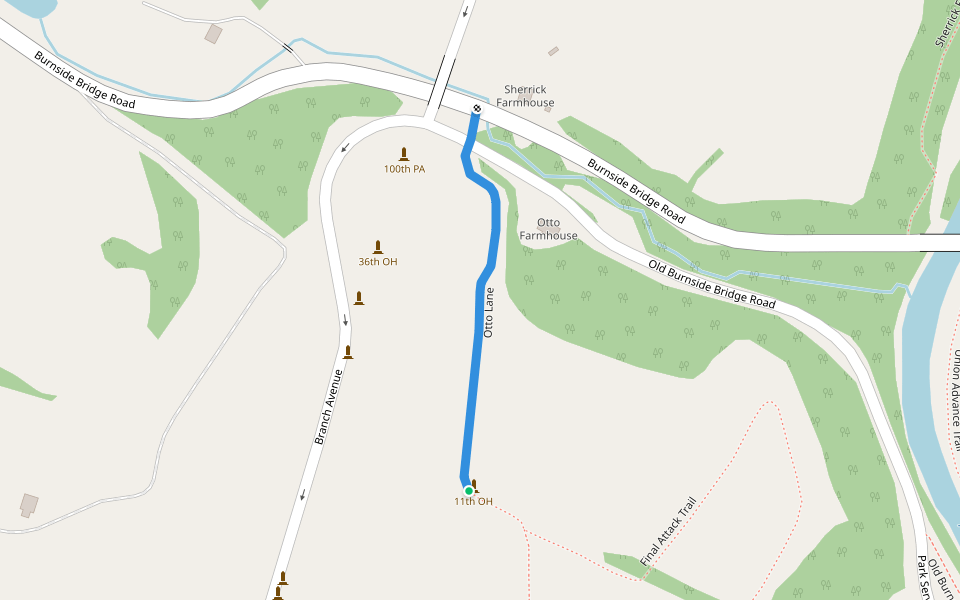 Otto Lane walking route map in Sharpsburg