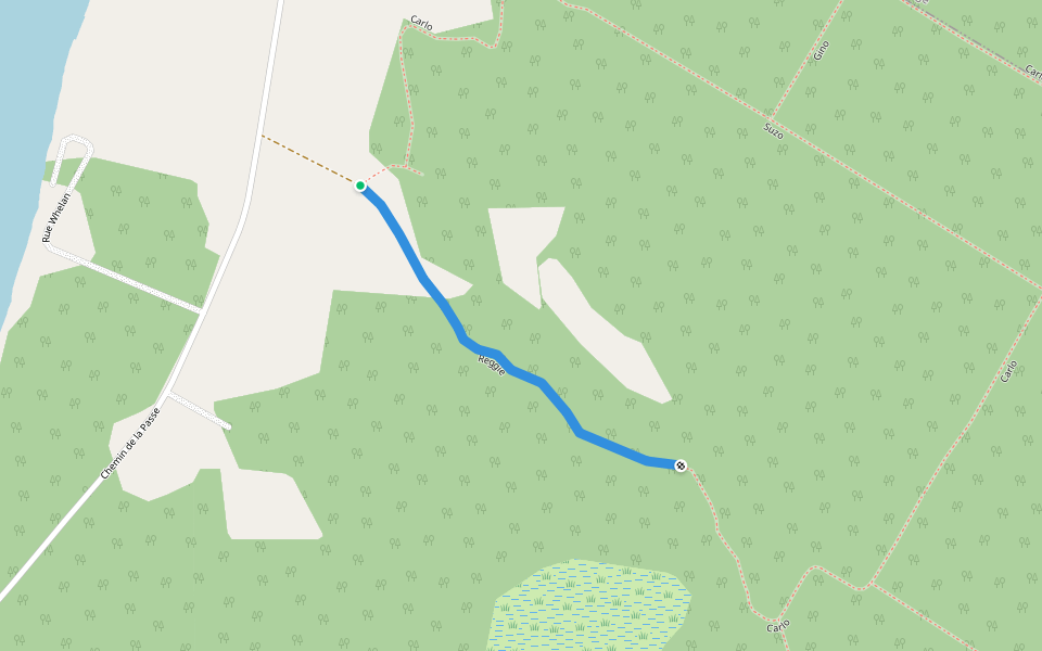 Reggie walking route map in Mansfield-et-Pontefract