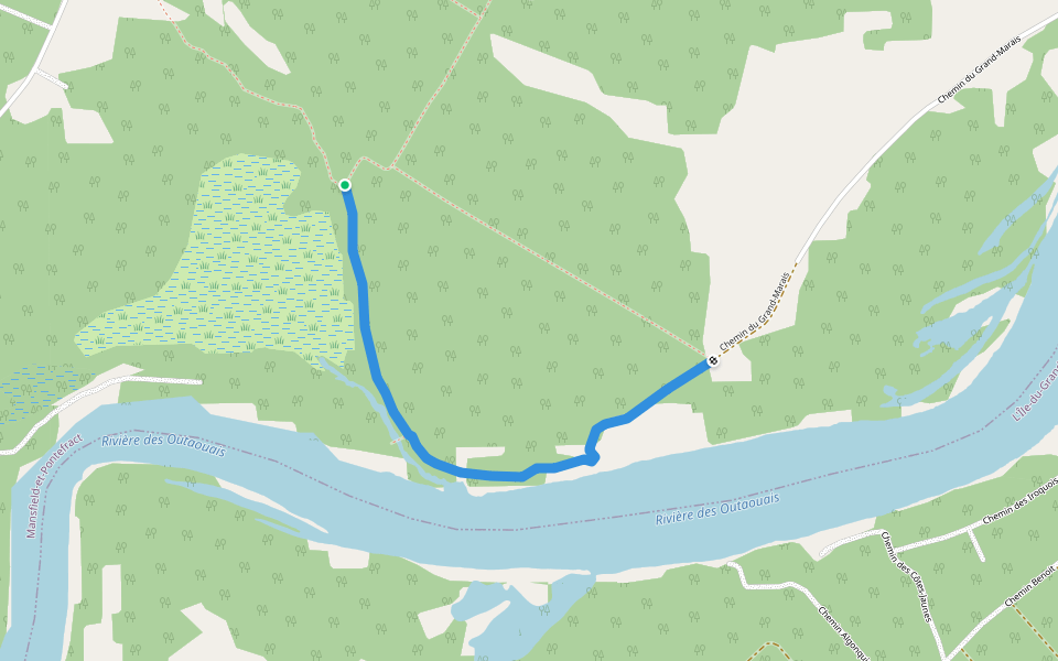 Marco walking route map in Mansfield-et-Pontefract