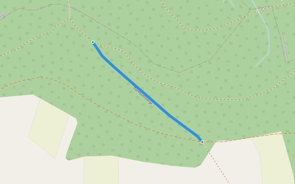 Palmbühlsteige walking route map in Obernheim