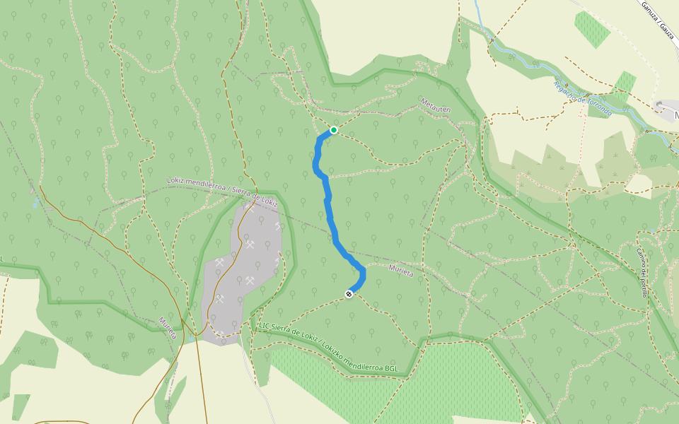 Postes de Itxasia walking route map in Ollogoyen