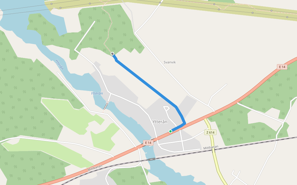 Skoterled walking route map in Ytterån