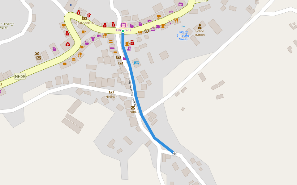 Bijuwar to vauka walking route map in Pyuthan