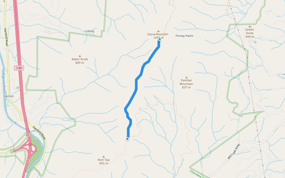 Stone Mountain Trail walking route map in Newport