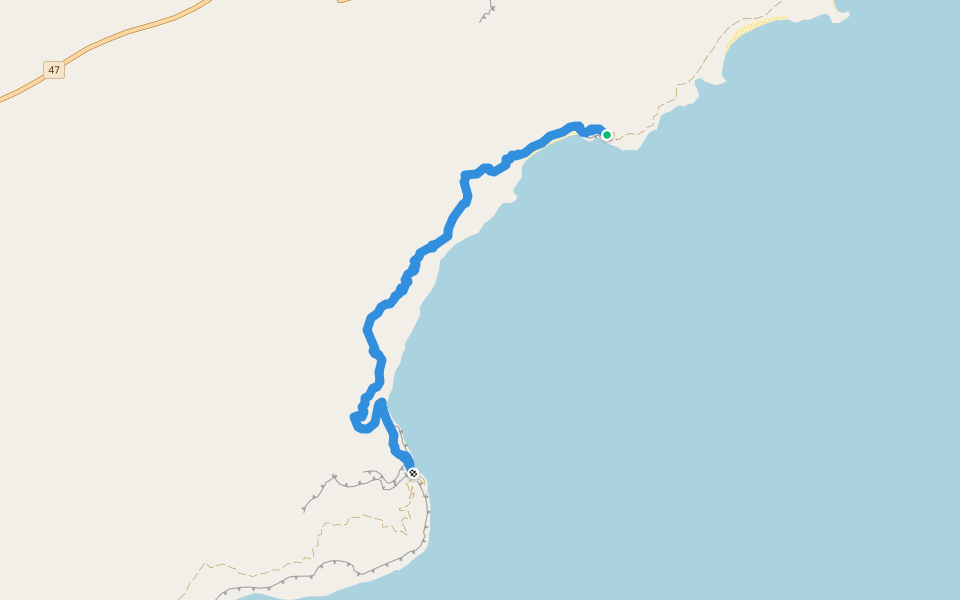Camelhead Trail walking route map in المغسيل