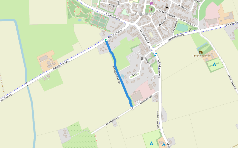Schaepersbaentje walking route map in Grijpskerke