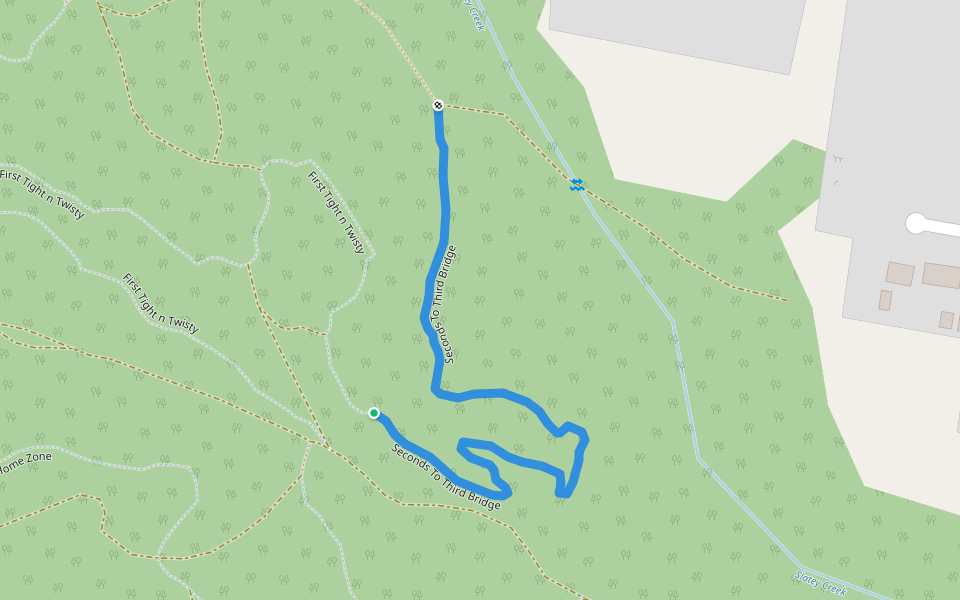 Seconds To Third Bridge walking route map in Holmesville