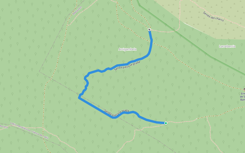 Senda pieza la grada walking route map in Metauten