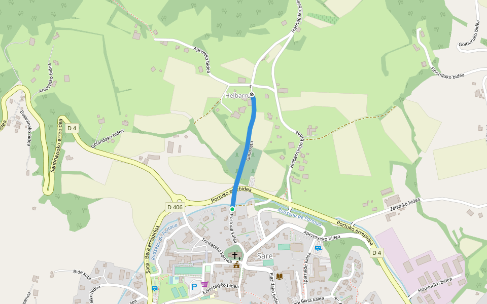 Galarreta walking route map in Sare