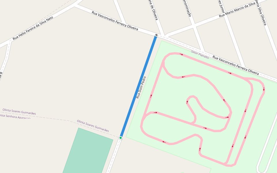 Rua Dom Pedro walking route map in Itumbiara