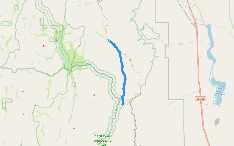 Honey Bee Trail walking route map in Olancha