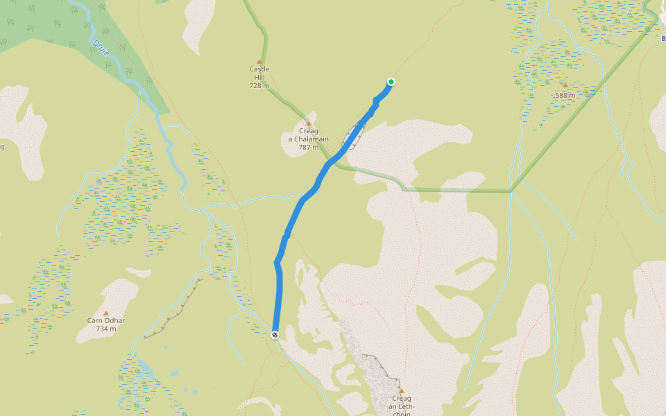Chalamain Gap walking route map in Glenmore