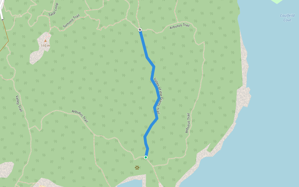 Valley of the Giants Trail walking route map in West Vancouver