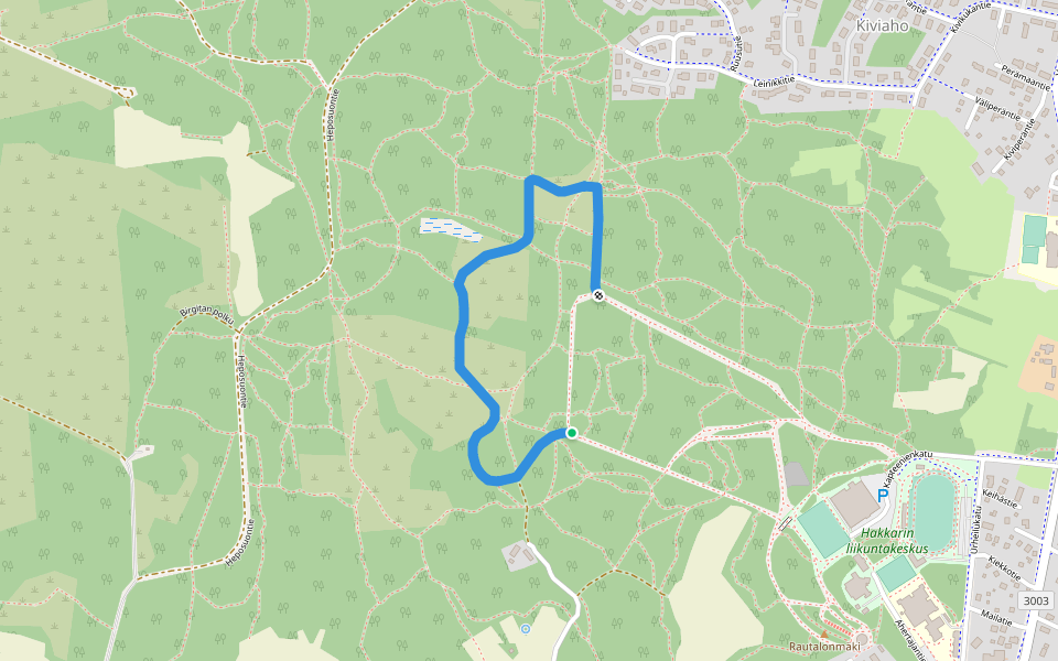 Hakkarin ulkoilureitti 5 km walking route map in Lempäälä