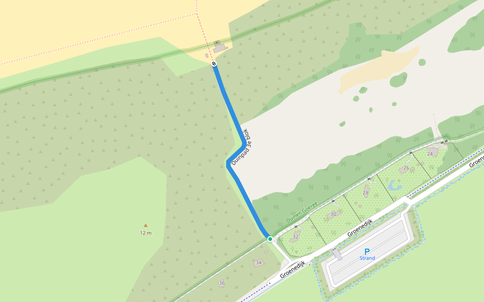 Duinpad 3e blok walking route map in Ouddorp