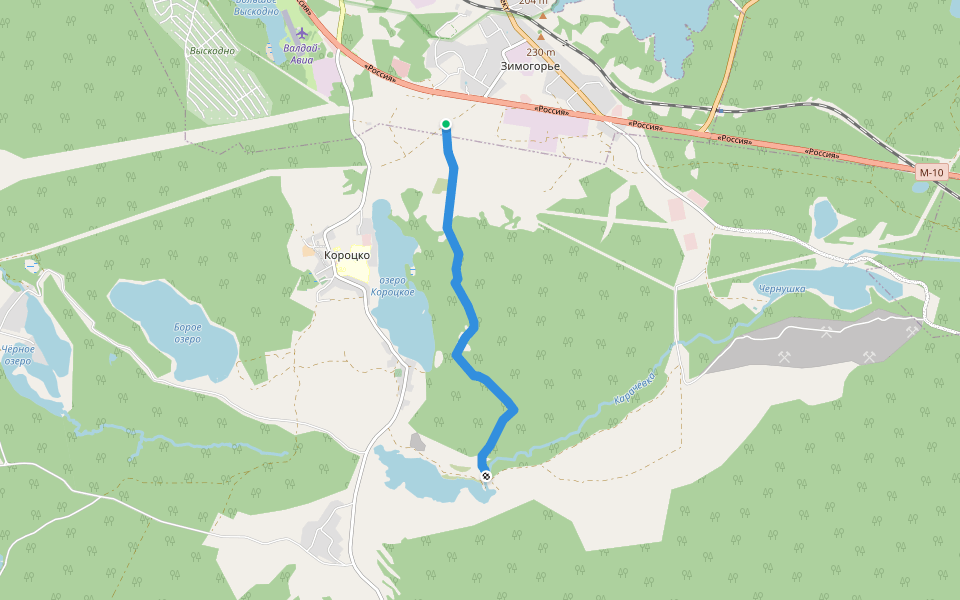 Большая Валдайская тропа walking route map in Zimogor'e