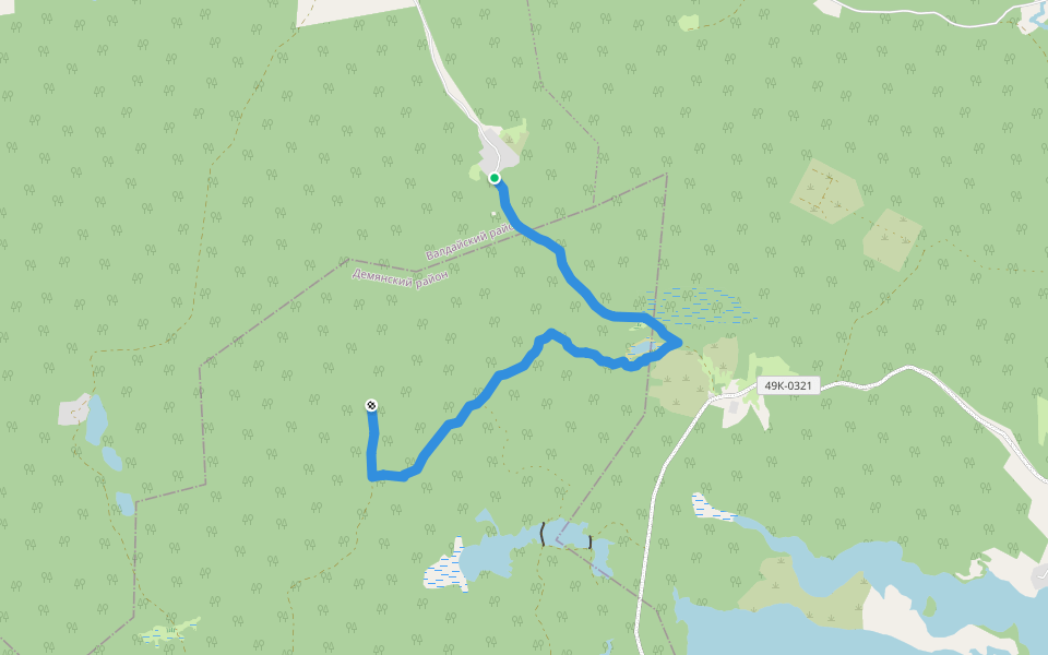 Большая Валдайская Тропа walking route map in Ryzhokha