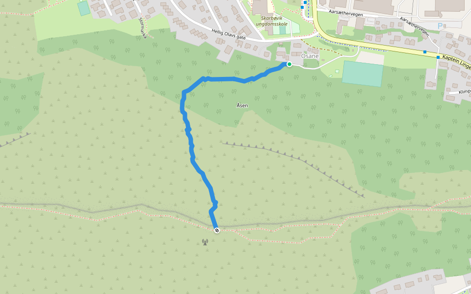 Sukkertoppen fra Osane walking route map in Ålesund
