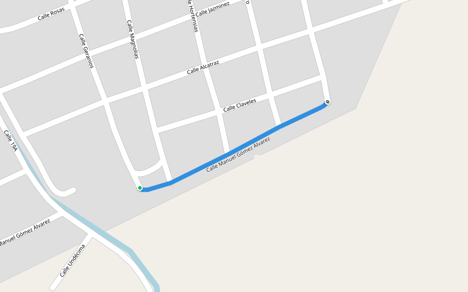 Calle Manuel Gómez Álvarez walking route map in San Buenaventura