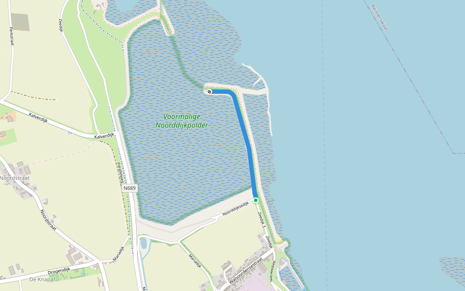 Zeedijk 3 walking route map in Walsoorden