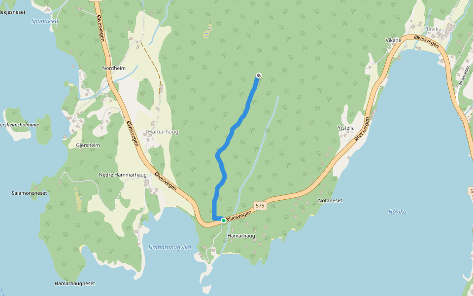 Stegen walking route map in Hovland