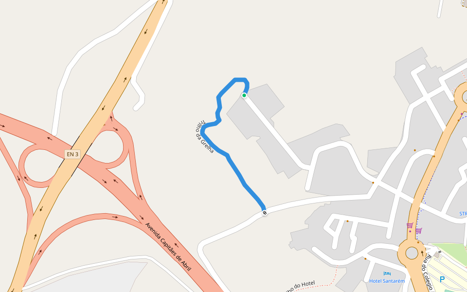 Trilho da Grelha walking route map in Santarém