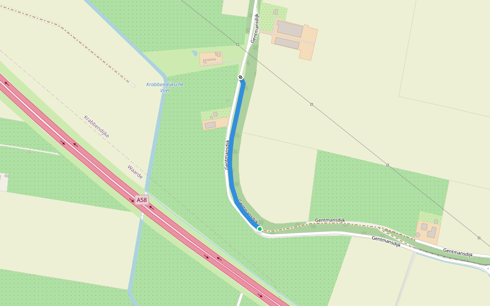 Gentmansdijk walking route map in Krabbendijke