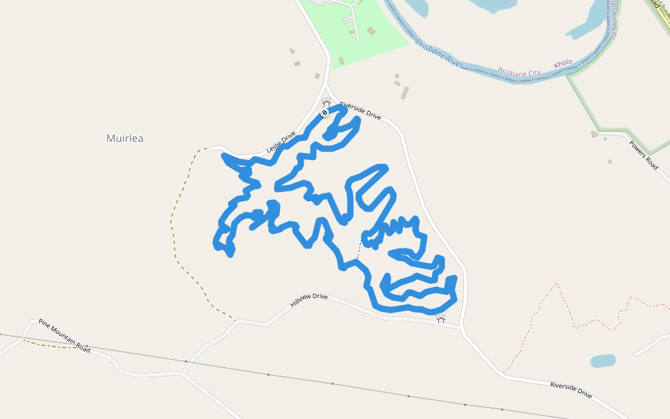 Hillview Drive Reserve Recreational Trail walking route map in Muirlea