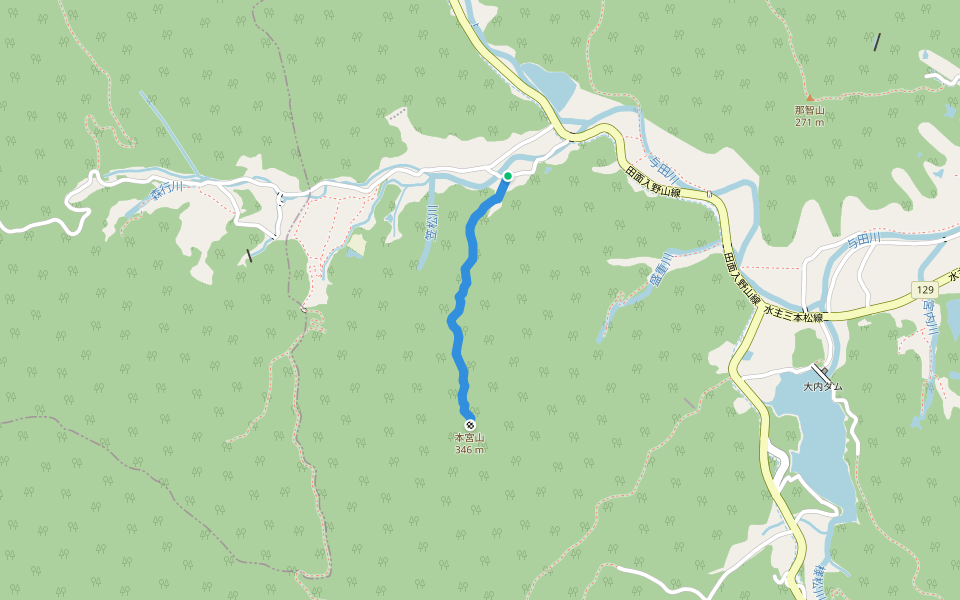本宮山 登山道 walking route map in Higashikagawa