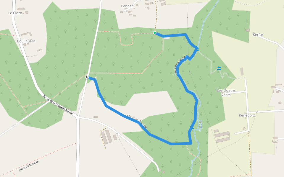 Circuit de Goyedon walking route map in La Chapelle-Neuve