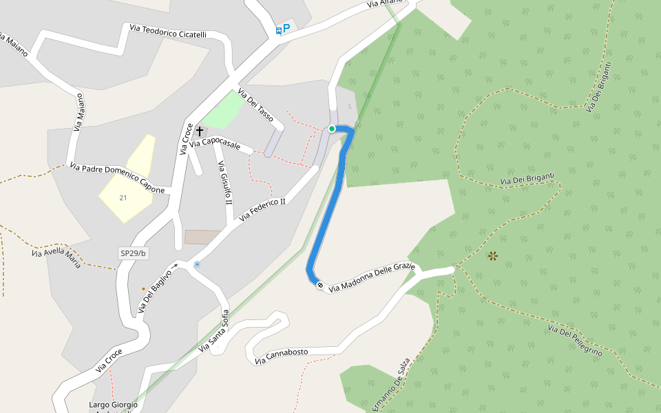 Via Madonna Delle Grazie walking route map in Salitto-valle