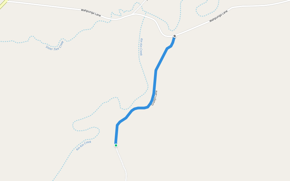 Gradys Lane walking route map in Kin Kin