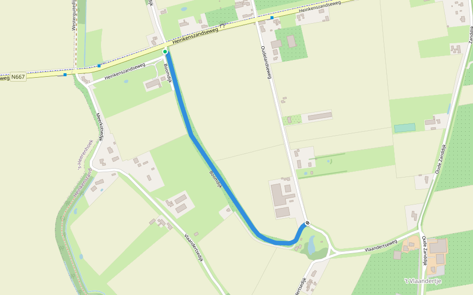 Boomdijk walking route map in Heinkenszand
