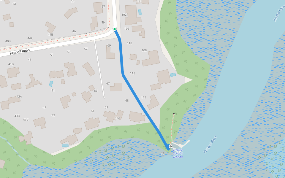 Riverview Road walking route map in Kerikeri