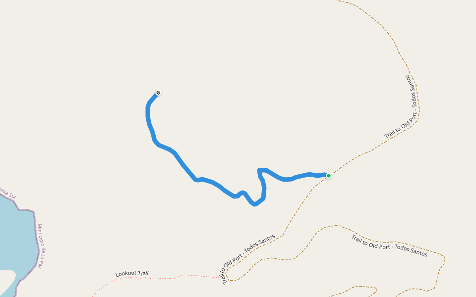 Upper Lookout Trail walking route map in Todos Santos