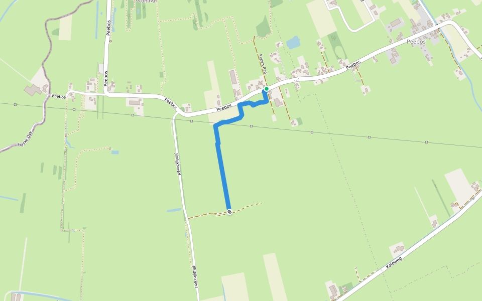 Olde Syelroepad walking route map in Opende