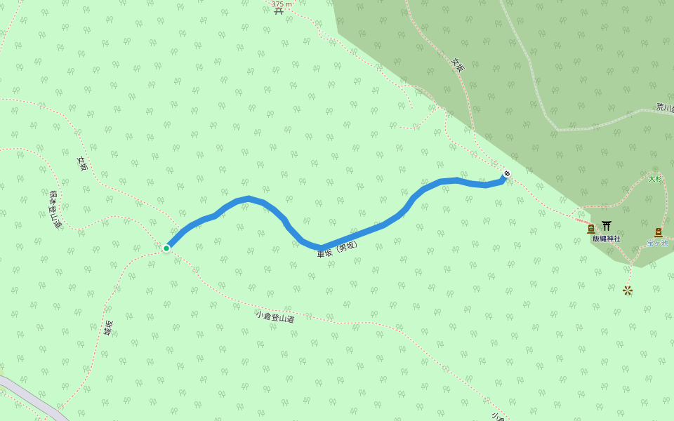 車坂(男坂) walking route map in Sagamihara
