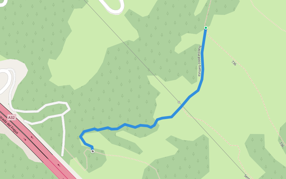 Traccia poco battuta walking route map in Villard