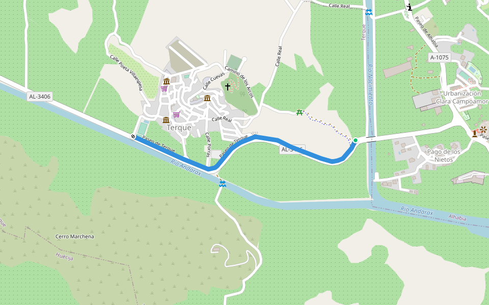 Paseo de Terque walking route map in Terque