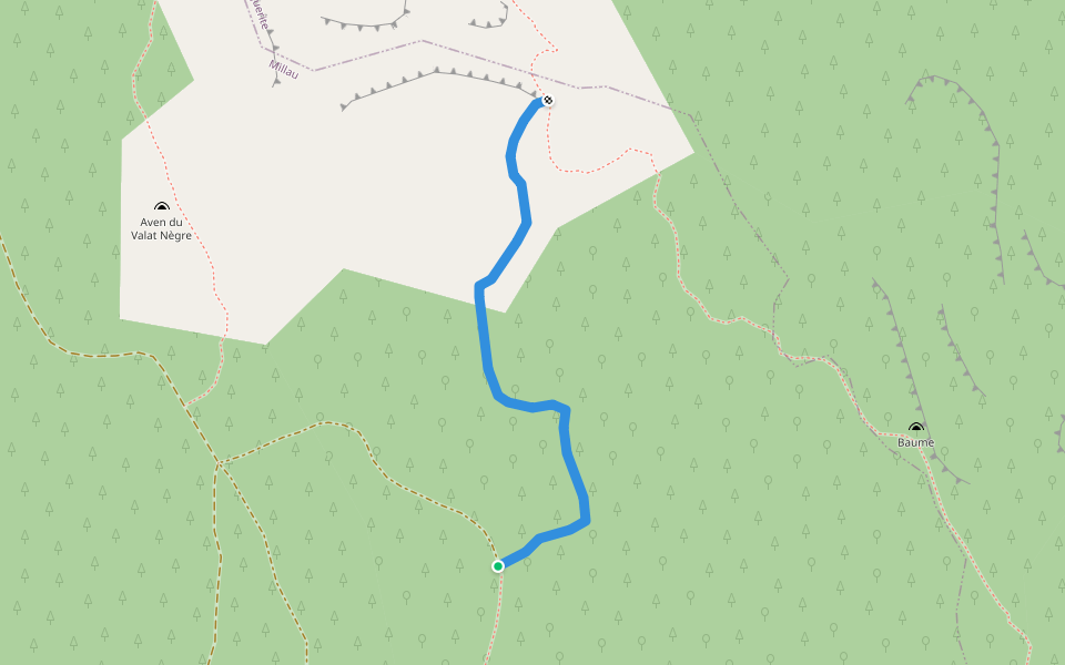 GR62 walking route map in Millau