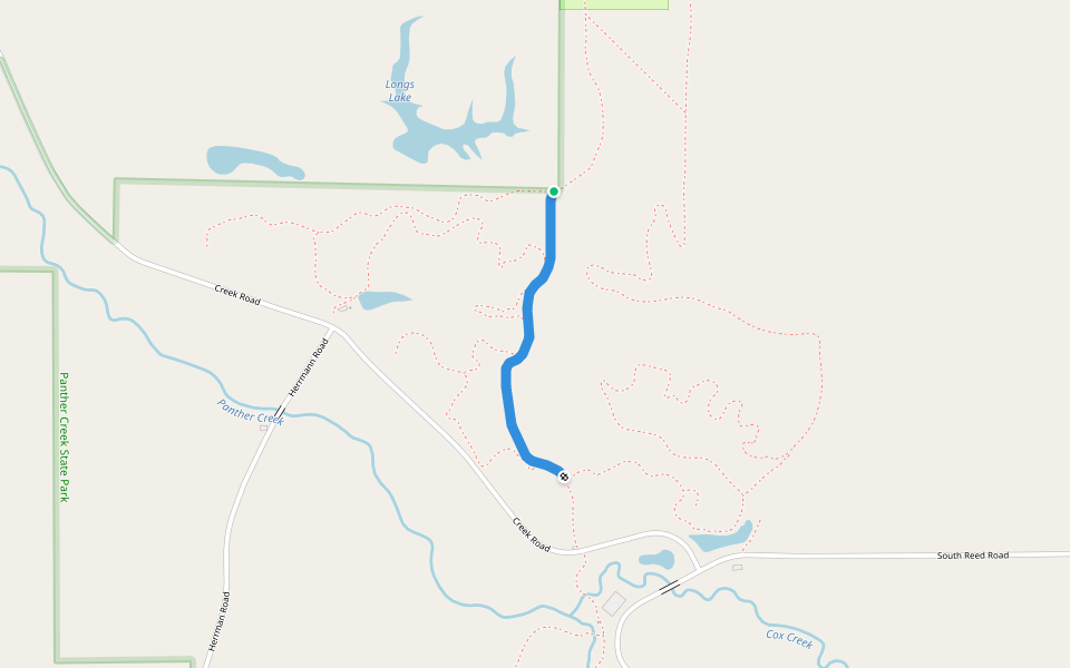 Trail Shortcut walking route map in Chandlerville