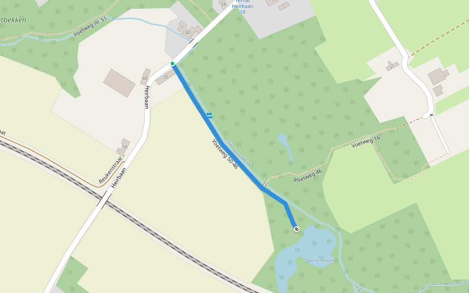 Voetweg 50-46 walking route map in Ternat