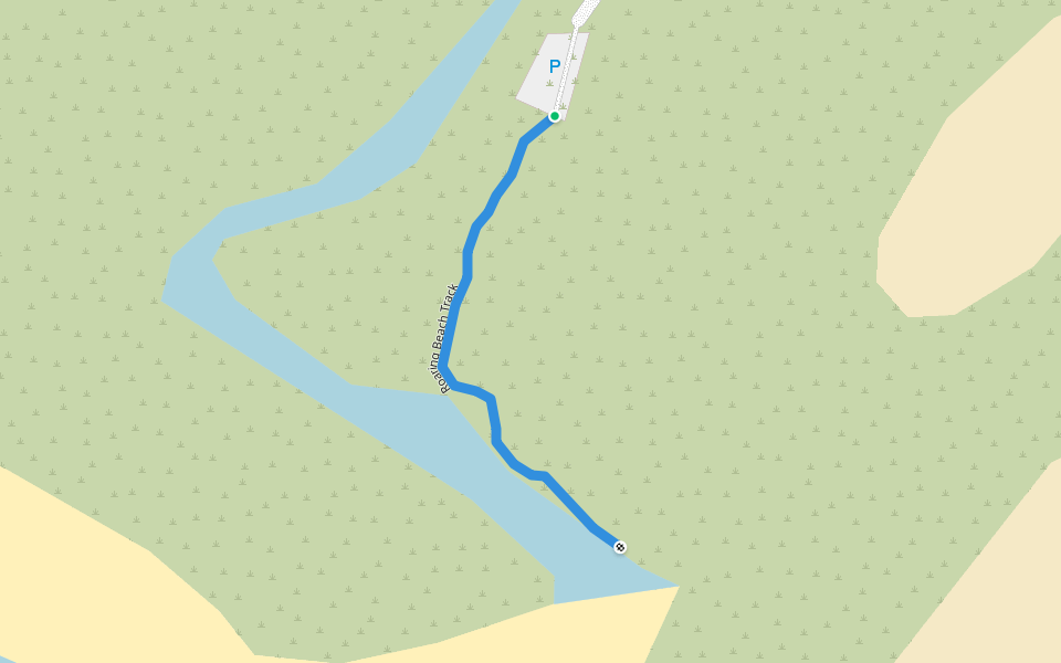 Roaring Beach Track walking route map in Nubeena