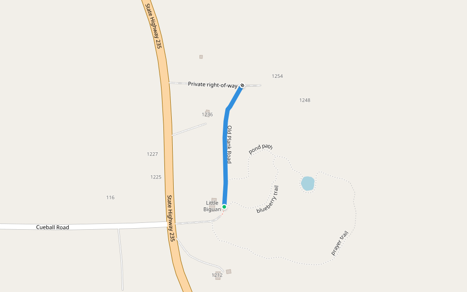 Old Plank Road walking route map in Harpursville