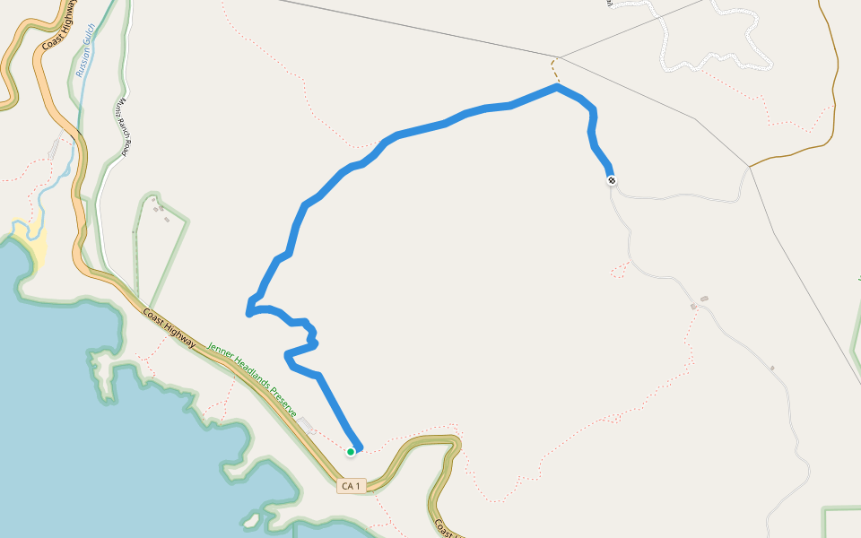 Sea to Sky Trail walking route map in Jenner