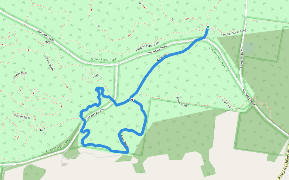 Barre Warre walking route map in Forrest