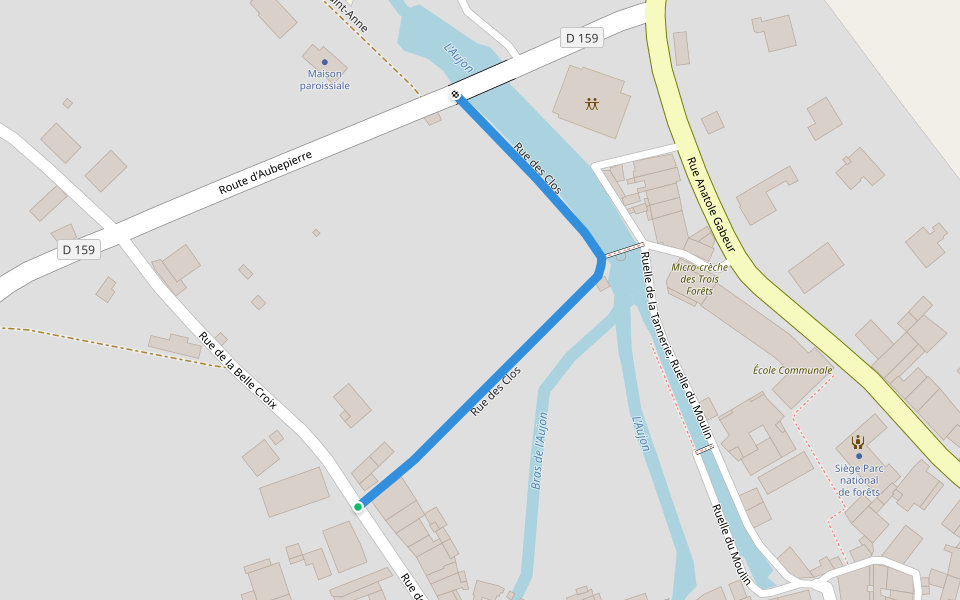 Rue des Clos walking route map in Arc-en-Barrois