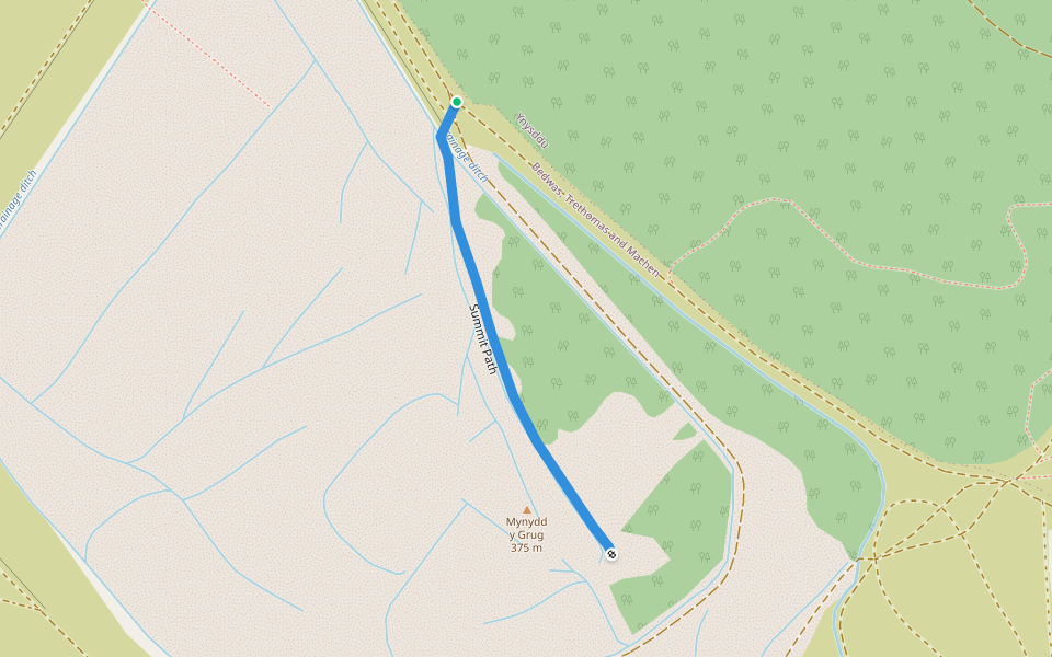 Summit Path walking route map in Cwmfelinfach