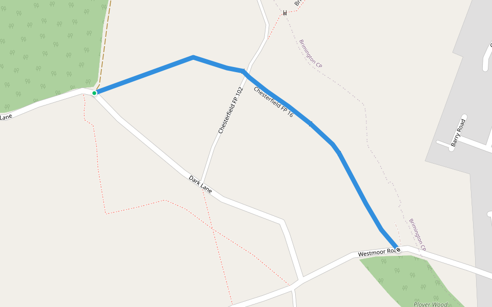 Chesterfield FP 16 walking route map in Brimington